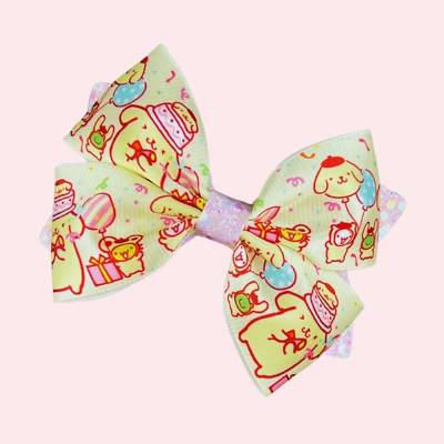 Lazo para el cabello Sanrio Pampompurin Hello Kitty, lazos para el cabello para niñas, lazos para niños pequeños Foto 1 de 2