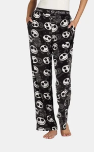 Pantalones para dormir de terciopelo Pesadilla antes de Navidad para mujer talla 2XL 18W-20W NEGROS NUEVOS - Imagen 1 de 7