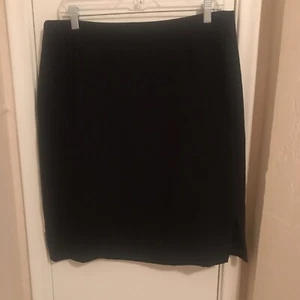 CAbi Women’s Size 12 Black Side Slit Knit Pencil/Straight Skirt Back Zip Closure - Picture 1 of 7