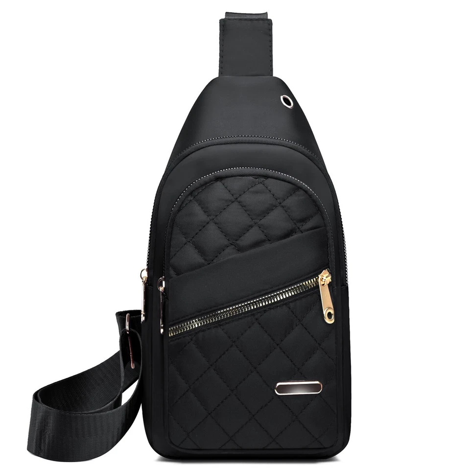 Mochila deportiva bandolera impermeable para mujer al aire libre con eslinga al hombro en el pecho Foto 1 de 4