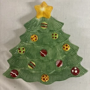 Fitz And Floyd Fiocco di Neve & Jake Piatto Snack Albero di Natale Piatto Vacanze - Foto 1 di 9