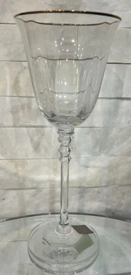 Copa de agua de té helado y vino descontinuada de vidrio soplado dorado MIKASA Sonata Foto 1 de 3