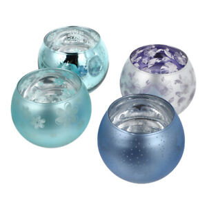 4pcs Glass Craft Christmas Candle Cup Exquisite Small Candleholder Candle Cup