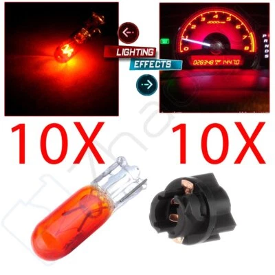 10x Twist Lock Yellow Wedge Dashboard Gauge Indicator Halogen Bulbs T5 74 73 37 - Изображение 1 из 4