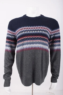 Vineyard Vines Mens Sweater Size M Blue Gray Fair isle Wool Crewneck NWT - Image 1 of 4