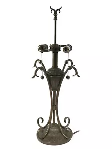 426-DALE TIFFANY METAL 7X26 ANTIQUE PEWTER BASE (REC-16"D TIFFANY SHADE) - Picture 1 of 1