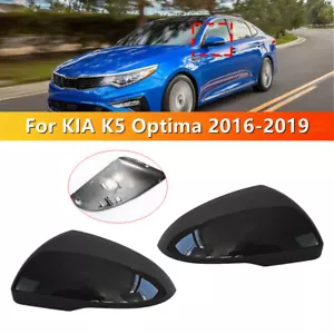 For 2016-2019 Kia K5 Optima Gloss Black Rearview Side Mirror Cover Cap Replace - Foto 1 di 4