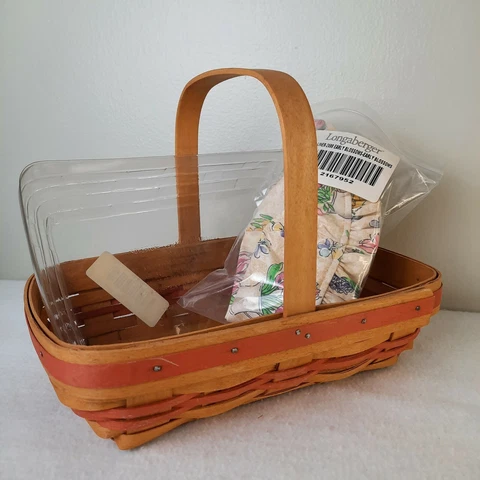 Longaberger 2000 Early Blossoms Mothers Day Basket Set+Prot+Liner 14th Edition Cover