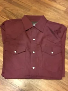Men's Western Burgundy Pearl Snap Shirt Cowboy sz M Camisa Vaquera Hombre Vino - Picture 1 of 4
