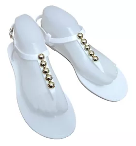 CARVELA Ladies Pearled White Strappy Buckle Sandal Shoes EU 37 UK 4 FAULTY (C) - Picture 1 of 7