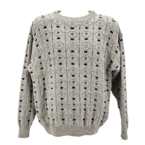 Vintage Northern Reflections Gray Multicolor Retro Knit Grandpa Sweater Large - Picture 1 of 10