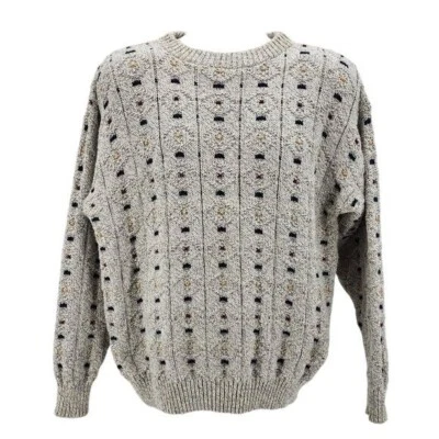 Vintage Northern Reflections Gray Multicolor Retro Knit Grandpa Sweater Large - Image 1 of 4