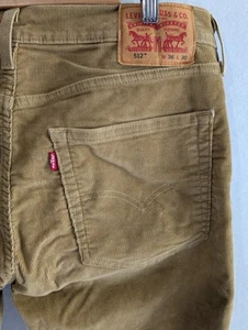 Levis Corduroy Pants 512 Mens  36 x 30 Slim Tapered Harvest Gold 5 Pocket Jeans - Picture 1 of 12