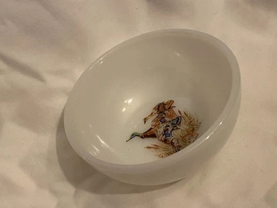 Fire King Milk Glass Cereal Bowl Mallard Duck - Image 1 of 4