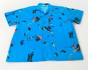 Vintage Speedo blaues kurzes Button Down Hemd mit Einzelnahtärmeln Herren Größe XL - Bild 1 von 8