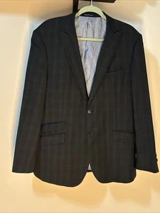 English Laundry Suit Jacket Men’s Gray Pattern Fitted Coat Size 44R X 37W - Picture 1 of 16
