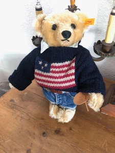 STEIFF 1993 The American Flag Ralph Lauren Polo Bear Complete all TAGS RARE! - Bild 1 von 18