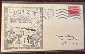 USS Mississippi Return of the Black Ships, 3/31/1954 cancel - Picture 1 of 1