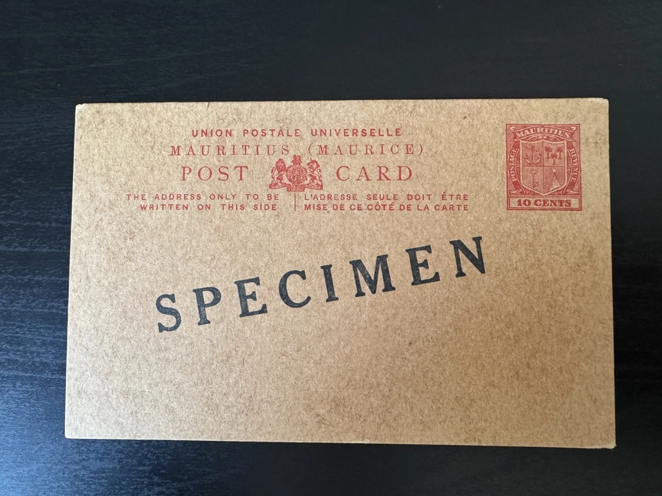 Tarjeta de papelería postal Mauricio - KGV espécimen 10c PSC Foto 1 de 1