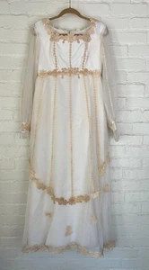 Vintage 80er Brautkleid passender Schleier Replik Empire Taille Regency Stil Medium - Bild 1 von 12