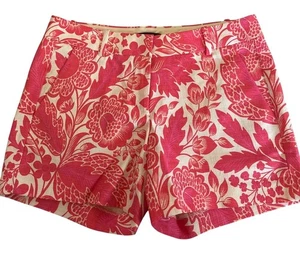 J Crew Damengröße 0 HEISS pink orange Blumendruck Shorts neu ohne Etikett Taschen Baumwolle - Bild 1 von 10