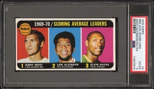 1970 TOPPS BKB #2 AVG. SCORING LEADERS: WEST/ALCINDOR/HAYES, PSA 4 VG-EX (SP) - Picture 1 of 2