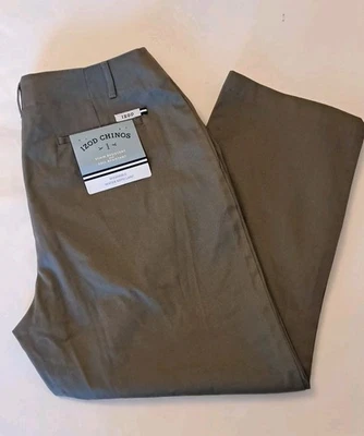 Nuevo con etiquetas Pantalones chinos Izod para mujer talla 12 verde gris frente plano 100 % algodón de fácil cuidado  Foto 1 de 4