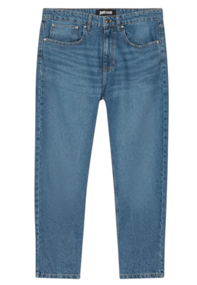 NWT JUST CAVALLI DENIM JEANS WITH THEM IN RELIEF ON THE POCKET 79OAB516 CDWC9 - Image 1 of 3