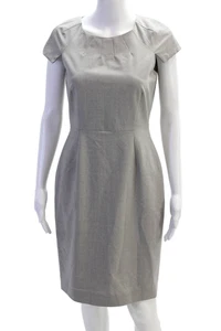 Vestido gris manga corta cuello redondo texturizado Brooks Brothers para mujer talla 4 - Imagen 1 de 6