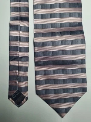 Corbata para hombre Ashton Rhodes rayas rosas y grises Foto 1 de 4