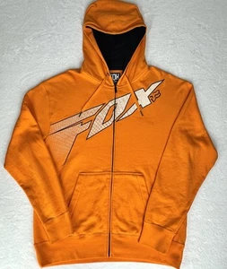 Vintage Fox Racing Retro Zip Up Hoodie XL Orange Mens Y2k - Picture 1 of 12