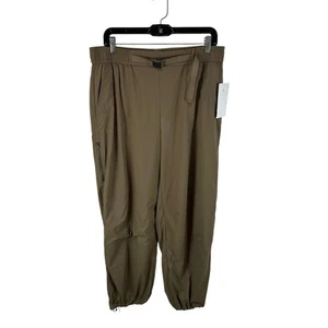 Athleta Highland Utility Pant braun Gr. Large leichte Nylon Jogginghose mit Gürtel - Bild 1 von 16