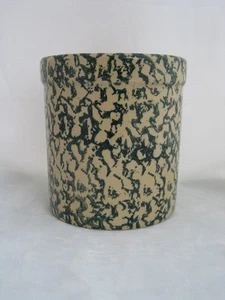 Roseville Robinson Ransbottom Pottery (RRP) Green Sponge 2 Qt. High Jar Crock - Picture 1 of 12