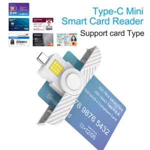USB-C IC Smart Card Reader For Bank Card ID Card Portable Type-C SIM Card - Afbeelding 1 van 13