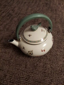 Pfaltzgraff Naturewood Metal Porcelain Enamel Tea Pot Kettle - Used - Picture 1 of 7