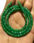 Perles naturelles émeraude zambienne à facettes vert émeraude béryl rondelle perle