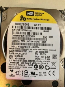 Western Digital WD XE 300 GB Enterprise HDD 2.5" 10K SAS 32MB WD3001BKHG 6G - Picture 1 of 5