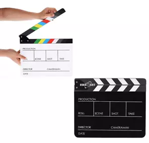 Acrílico Clapperboard Película Clapper Board Director Escena Pizarra Fácil Borrado Reino Unido - Imagen 1 de 15