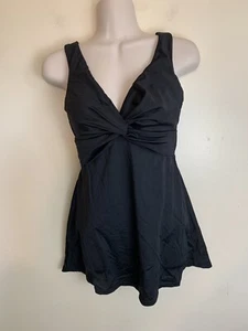 Lands End schwarzer Badeanzug Twist Front Schwimmkleid Einteiler Gr. 6 - Bild 1 von 5