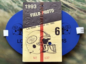 Foto credencial de los 49ers de San Francisco 1993 contra los Rams de Los Ángeles. Fútbol NFL. - Imagen 1 de 4