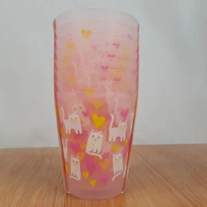C & C California 8 Stück Outdoor Becher 16 Unzen Katzen Kätzchen Herzen Rosa Party - Bild 1 von 7