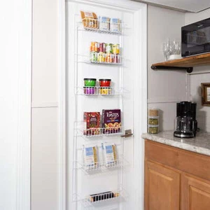 USA NEW 6 Tier Over the Door Pantry Organizer Hanging Storage Rack Kitchen White - Picture 1 of 15