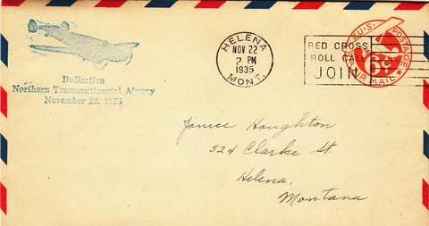 1935 Dedication Northern Transcontential Airway in Helena, Mont. - AirMail UC4 Cover