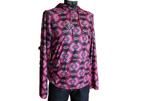 Rock&Roll Men's Aztec Pink Hoodie - Picture 1 of 1