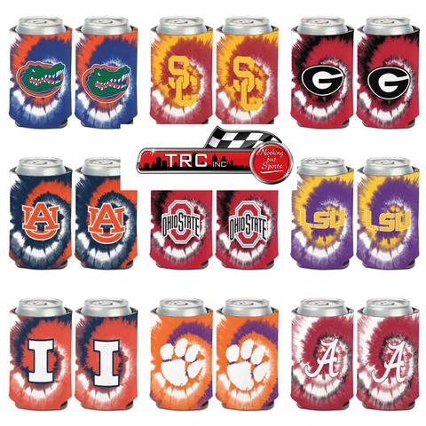 NCAA Tye Dye Can Cooler 12oz(1-One)- Pick Your Team - FREE SHIPPING Cover
