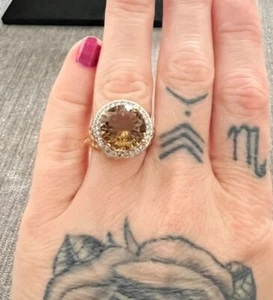 Anillo de piedras preciosas de citrino - Imagen 1 de 6