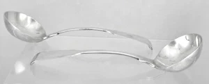 English Sterling Silver George lll Sauce Ladle Matching Pair = Fiddleback 1821 - Picture 1 of 5