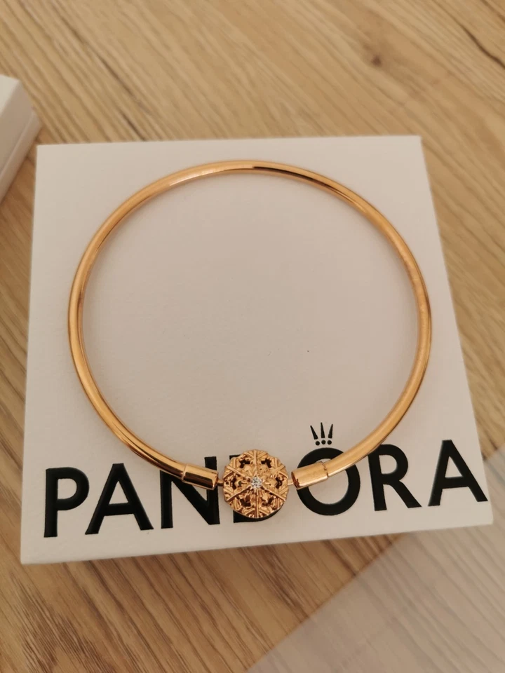 Pandora Moments Funkelnder Schneeflocken Armreif, Rosevergoldet, NEU - Bild 1 von 1
