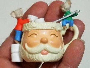 Hallmark christmas ornament  friends Santa face mice red green cup of friendship - Picture 1 of 8