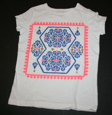 Nuevo Top Carter's Niñas 6X Años Azul Naranja Estampado Geométrico Dorado Brillo Blanco  Foto 1 de 2